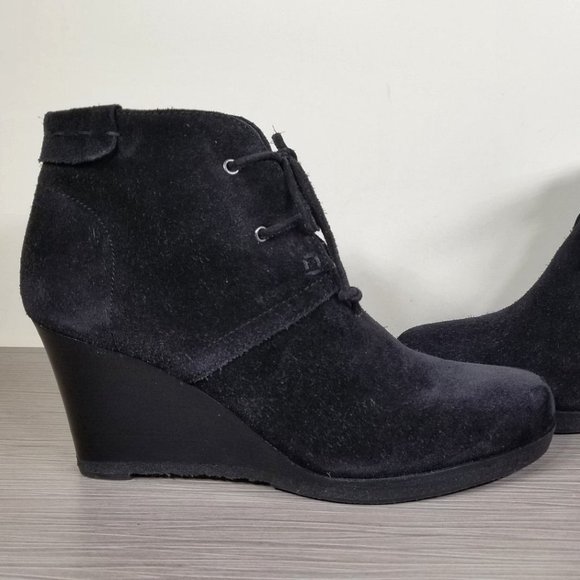 Via Spiga Mirren Wedge Bootie, Black Suede, Womens Size 7.5 / 38 - Picture 7 of 11